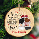 Christmas Sister Bestie Never Apart Maybe In Distance - Gift For Sister, Bestie - Personalized Wood Slice Ornament