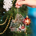 Gradient Our First Christmas - Gift For Couples - Personalized Custom Shaped Acrylic Ornament