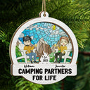 Camping Partners For Life - Christmas Gift For Couples - Personalized Suncatcher Ornament