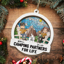 Camping Partners For Life - Christmas Gift For Couples - Personalized Suncatcher Ornament