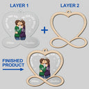 Christmas Couple From Our First Kiss - Gift For Couple - Personalized 2-Layered Mix Ornament