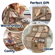 Custom Photo Best Dog Mom Ever - Gift For Pet Lovers - Personalized Fleece Blanket