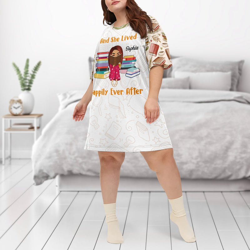 I Like To Stay In Bed And Read Books - Gift For Book Lovers, Reading Lovers - Personalized Women's Sleep Tee
