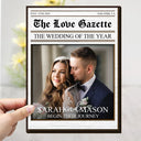 Gift For Couples,Wedding,Love,Gift For Women,Gift For Men,Gift For Wife,Gift For Husband,LGBT - Custom Photo The Wedding Of The Year Newlywed Couples - Personalized 2-Layered Wooden Plaque With Stand