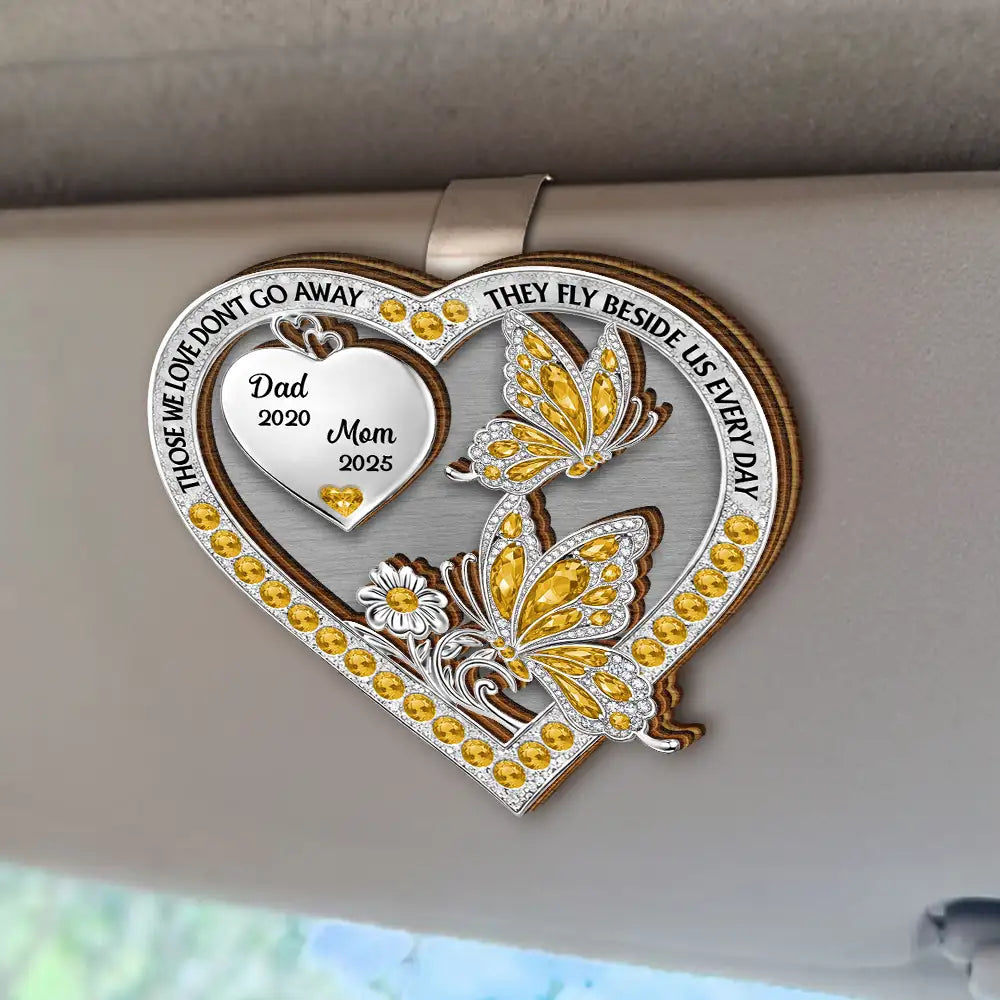 Memorial,Family,Gift For Men,Gift For Women,Sad - Memorial Your Wings Were Ready 3D Effect - Personalized Custom Shaped Car Visor Clip