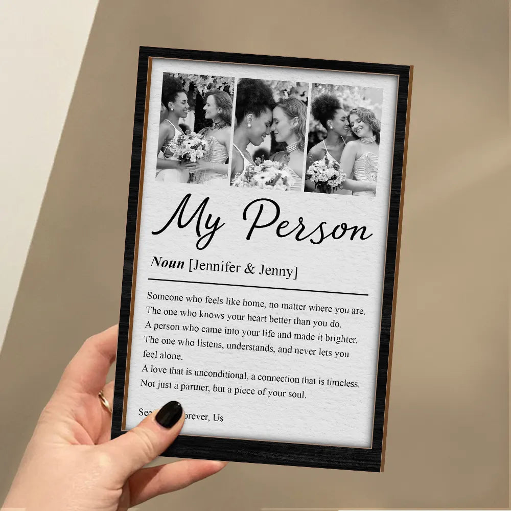 Custom Photo,Gift For Couples,LGBT,Old Couples,Gift For Women,Gift For Men,Gift For Husband,Gift For Wife,Gift For Boyfriend,Gift For Girlfriend,Love - Custom Photo Couple My Person Definition - Personalized Custom Shaped 2-Layered Wooden Plaque