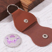 Gift For Sisters,Gift For Women,Happy - 3D Crystal Effect Once A Sister Always A Sister - Personalized Leather Pocket Hug