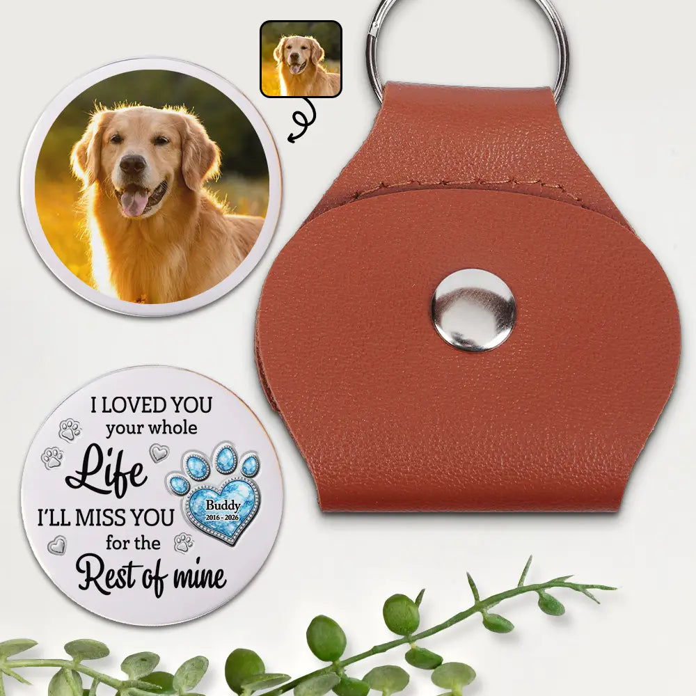 Custom Photo I'll Miss You For The Rest Of My Life - Personalized Leather Pocket Hug