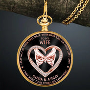 Gift For Couples,Gift For Husband,Gift For Boyfriend,LGBT,Gift For Men,Gift For Wife,Gift For Women,Love - 3D Metal Effect Couple Holding Hands I Want To Be Your Last Everything - Personalized Pocket Watch
