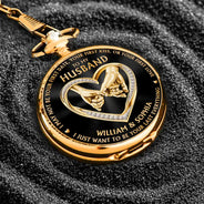 Gift For Couples,Gift For Husband,Gift For Boyfriend,LGBT,Gift For Men,Gift For Wife,Gift For Women,Love - 3D Metal Effect Couple Holding Hands I Want To Be Your Last Everything - Personalized Pocket Watch
