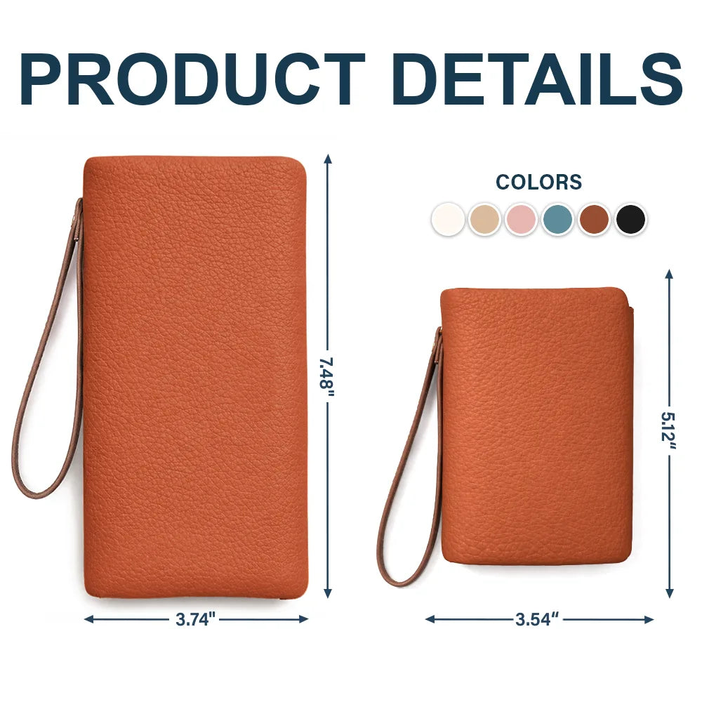 Gift For Women,Graduation,Happy - Congrats Graduate - Personalized Tri-Fold PU Leather Wristlet Wallet
