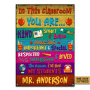 Teacher In This Classroom Custom Classic Metal Signs, Teacher Gifts, Classroom Decor, Labor Day Gift