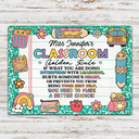 Back To School,Top Market,Teacher,Adorable,Custom Text - Teacher Classroom Golden Rule - Personalized Classic Metal Signs