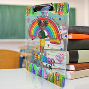 Teacher,Happy - Teacher Compassionate Caring - Personalized Acrylic Clipboard