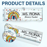 Teacher,Back To School - Teacher Helping Little Minds Grow - Personalized Desk Name Plate