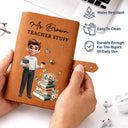 Teacher,Happy -Teacher Stuff - Personalized Leather Cable Bag