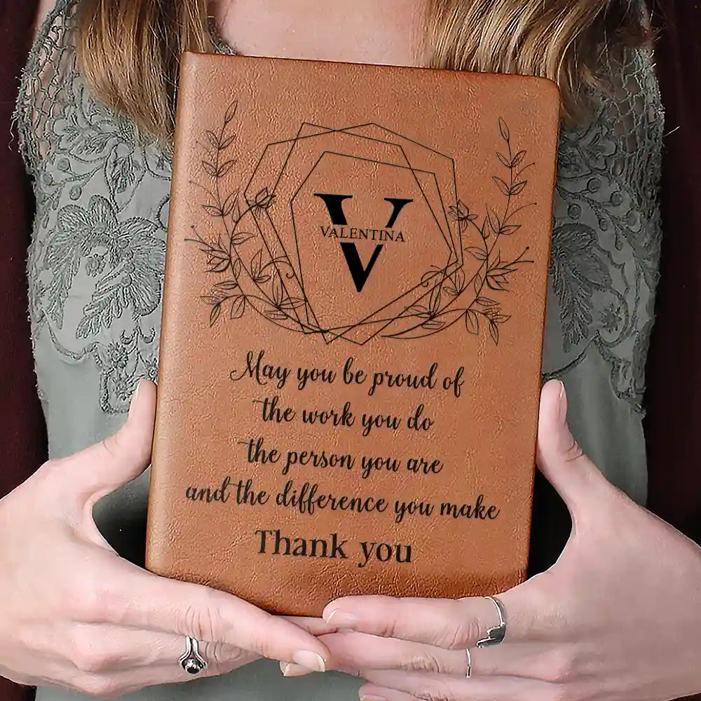 Teacher,Back To School - Teacher Thank You For Making A Difference - Personalized Leather Journal