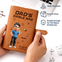 Gift For Yourself,Gift For Women,Gift For Men,Happy - Tech Stuff 3D Effect Man Woman - Personalized Leather Cable Bag