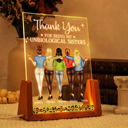 Gift For Bestie, Love - Thank You For Being My Unbiological Sister - Personalized Night Light