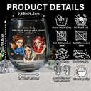 Gift For Bestie,Gifts For Colleagues,Gift For Sisters,Gift For Sibling,Happy - Thank You For Being My Unpaid Therapist Bestie - Personalized Stemless Wine Glass