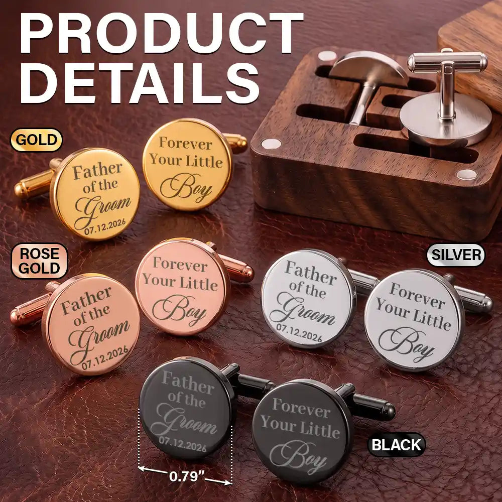 Sentimental, Gift For Father, Wedding, Custom Text - Thank You For Walking By My Side Today And Always - Personalized Circular Cufflinks