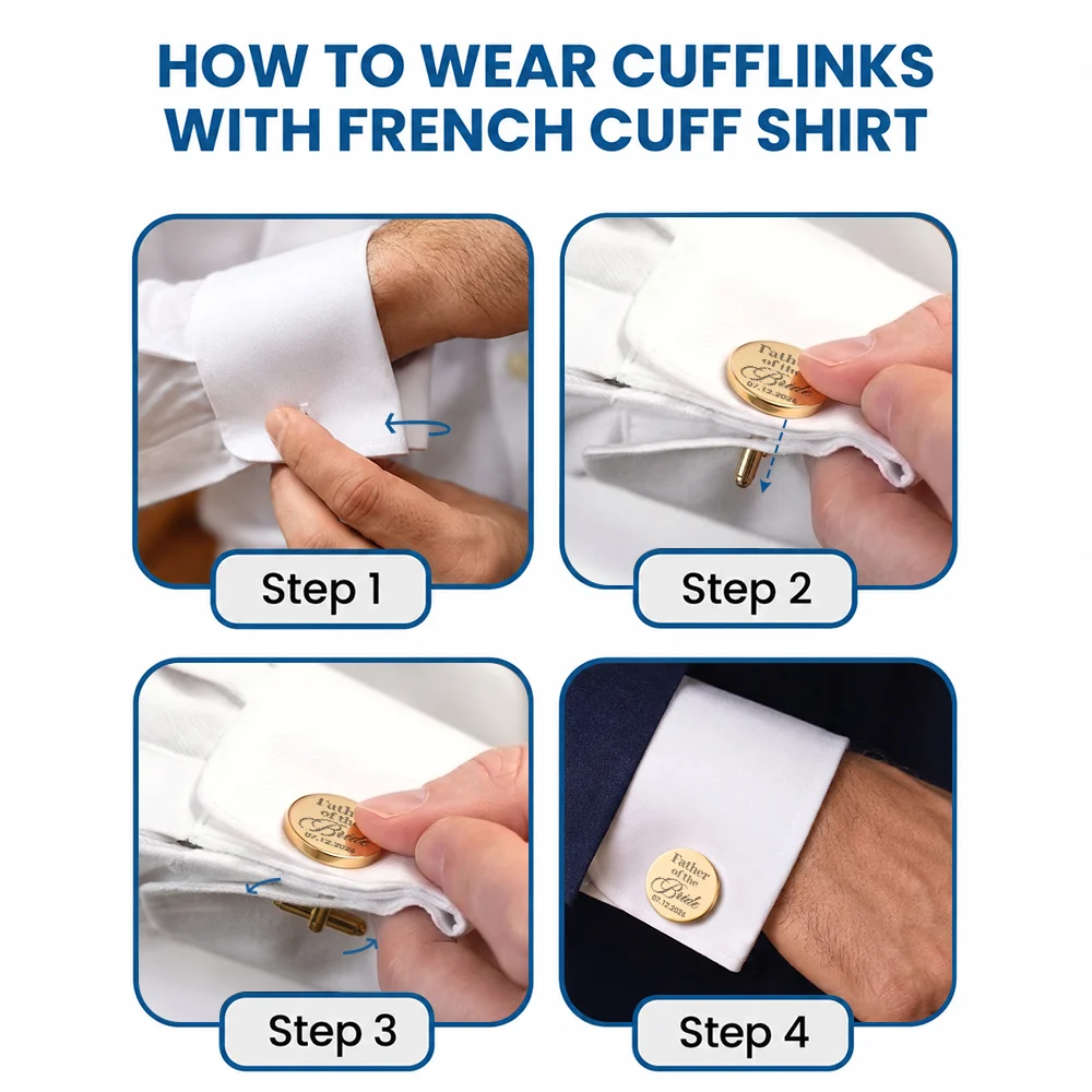 Sentimental, Gift For Father, Wedding, Custom Text - Thank You For Walking By My Side Today And Always - Personalized Circular Cufflinks