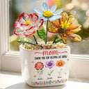 Gift For Mother,Gift For Grandma,Love,Top Market,Icon - Thank You For Helping Us Grow - Personalized Glass Flower Plant Pot