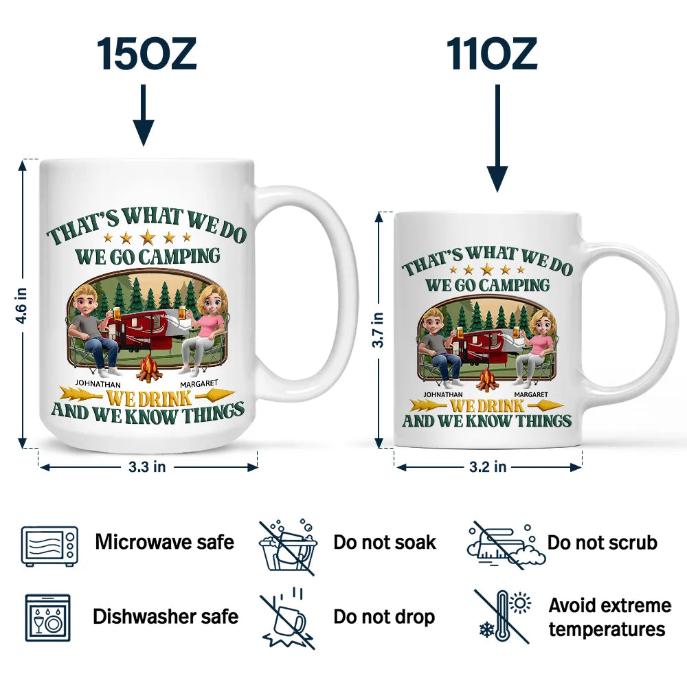Gift For Couples, Gift For Husband, Gift For Wife, Gift For Boyfriend, Gift For Girlfriend, Love - That's What I Do I Go Camping I Drink - Personalized Mug - Personalized Mug