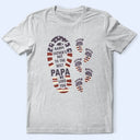 Dad - Children,Grandpa - Grandkids,Gift For Father,Gift For Grandpa,Top Market,Non-Eng,Icon,Confident - The Best Dad We Love You Footprints - Personalized T Shirt