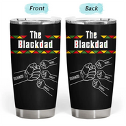 Afro Dad,Gift For Men,Gift For Father,Gift For Grandpa,Happy,Top Market,Top Market,Icon - The Blackfather Fist Bump - Personalized Tumbler