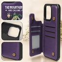 Gift For Yourself, Camping - The Campsite Is Calling - Personalized Leather Flip Wallet Phone Case