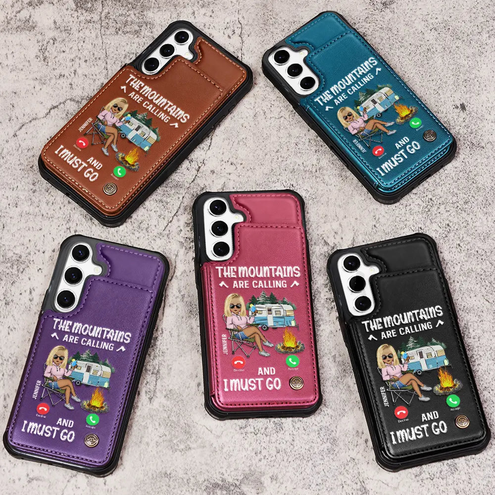 Gift For Yourself,Gift For Women,Gift For Men,Camping,Campsite,Happy - The Campsite Is Calling - Personalized Leather Flip Wallet Phone Case