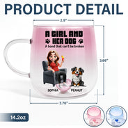 Cat Lovers,Cat Mom,Cat Dad,Happy - The Catmother A Girl And Her Cat 3D Effect - Personalized Gradient Glass Mug