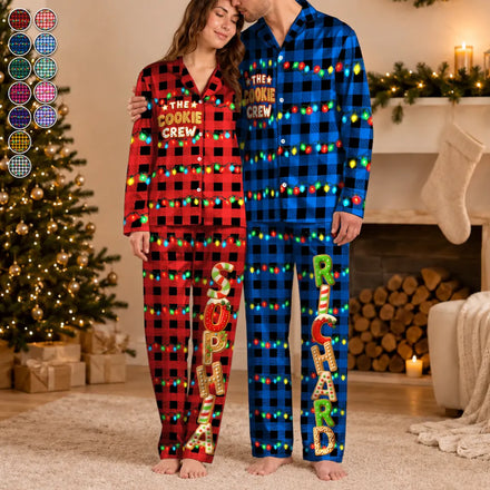 The Cookie Crew Family Gingerbread Name - Personalized Long Pajamas Set