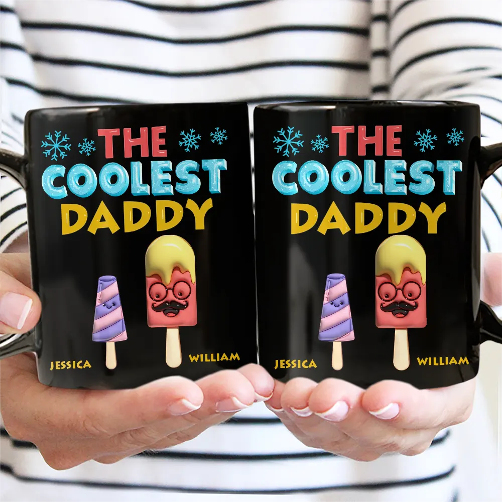 Gift For Grandpa, Gift For Father, Funny - The Coolest Pop Funny 3D Effect Cartoon Ice Cream - Personalized Mug