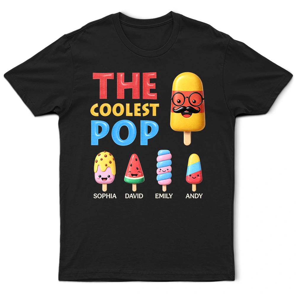 Gift For Husband,Gift For Grandpa,Gift For Father,Funny - The Coolest Pop Grandpa Dad - Personalized T Shirt