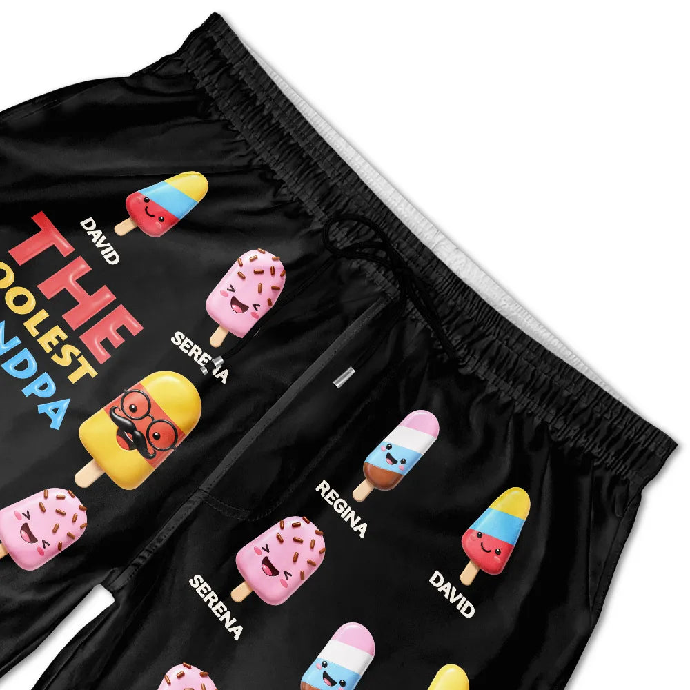 Gift For Husband,Gift For Grandpa,Gift For Father,Funny - The Coolest Pop Grandpa Dad - Personalized Unisex Beach Shorts