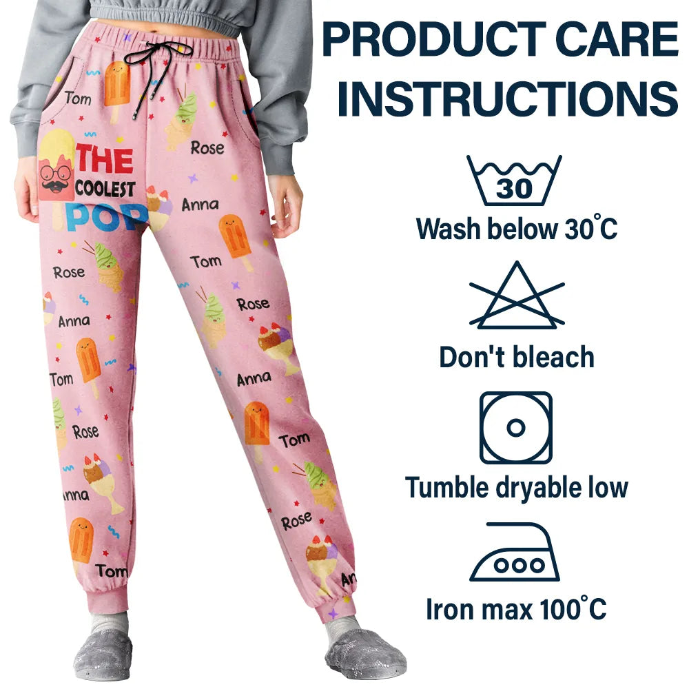 Gift For Grandpa,Gift For Grandparents,Gift For Grandma,Gift For Father,Gift For Mother,Happy - The Coolest Pop Nana - Personalized Pajama Pants