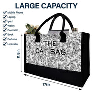 Happy, Dog Lovers, Dog Mom, Cat Lovers, Pet Lovers - The Dog Bag Chinoiserie Toile - Personalized Canvas Tote Bag