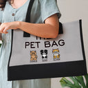 Pet Mom,Cat Lovers,Pet Lovers,Dog Lovers,Cat Mom,Dog Mom,Happy - The Dog Bag Color Stick Figure Dog Cat - Personalized Canvas Tote Bag
