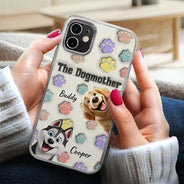 Dog Mom, Dog Dad, Happy - The Dogmother Dogfather Cute Dog - 3D Inflated Effect Printed, Personalized Clear Phone Case