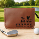 Gift For Men,Gift For Father,Golf,Sport Dad,Dad's Hobby,Gift For Husband,Gift For Couples,Non-Eng,Icon,Adorable - The Golf Father With Kids' Names - Personalized Leather Golf Bag