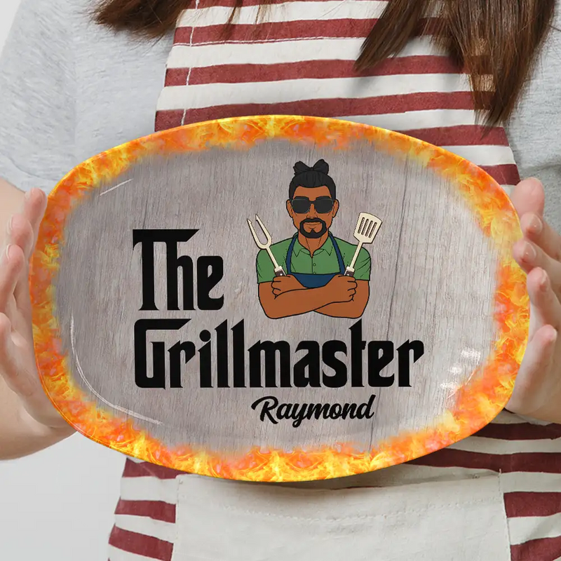 Grilling, Gift For Father, Happy - The GrillFather Master - Personalized Plate