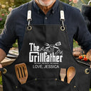 Gift For Father, Gift For Grandpa, Gift For Men, Grilling, Humorous - The Grillfather Best Flipping Dad Ever - Personalized Embroidered Apron