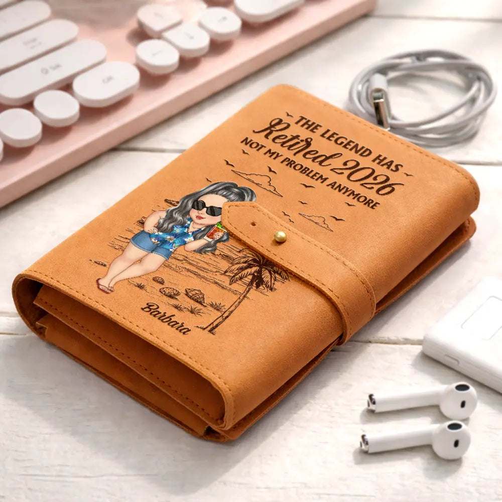 Retirement,Gift For Men,Gift For Women,Happy - The Legend Has Retired Turban Woman Man - Personalized Leather Cable Bag