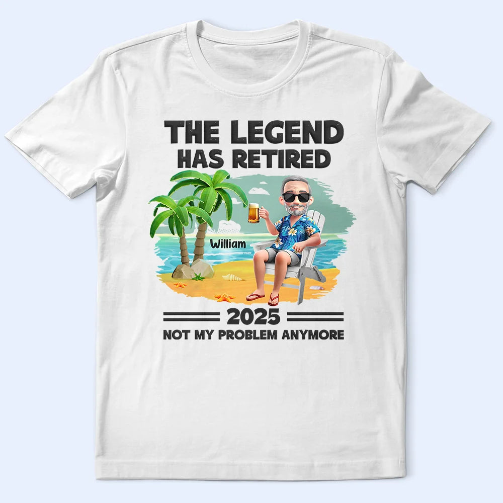 Retirement, Gift For Wife, Gift For Husband, Gift For Yourself, Gift For Women, Gift For Men, Gift For Grandpa, Gift For Father, Gift For Mother, Gift For Grandma, Funny - The Legend Has Retired Vintage Cartoon - Personalized T Shirt