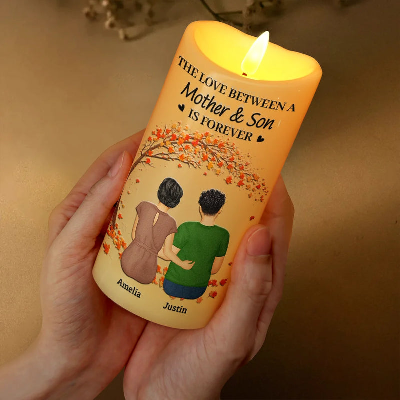 Gift For Mother,Single Mom,Memorial,Mom - Daughters (Adult),Mom - Daughters (Young),Mom - Sons,Mom - Children,Gift For Women,Love - The Love Between A Mother And Her Children - Personalized Flameless LED Candle