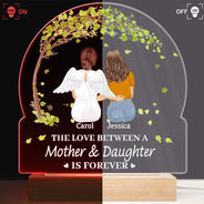 Gift For Women,Gift For Mother,Single Mom,Mom - Daughters (Adult),Mom - Daughters (Young),Mom - Sons,Mom - Children,Love - The Love Between A Mother & Her Daughters Sons - Personalized 3D Led Light Wooden Base