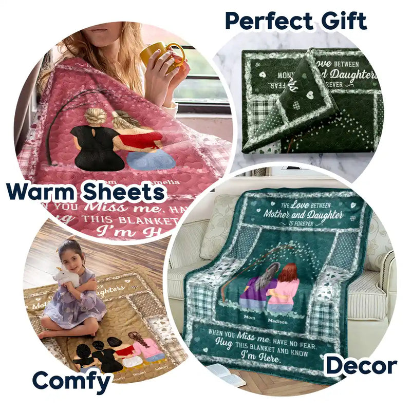 Gift For Women,Gift For Mother,Mom,Daughters,Gift For Daughter,Love - The Love Between Mother And Daughters - Personalized Fleece Blanket, Sherpa Blanket