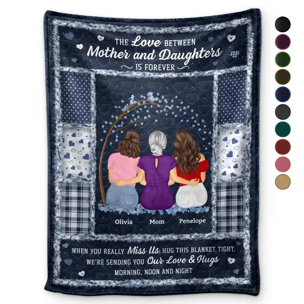 The Love Between Mother And Daughters - Personalized Fleece Blanket, Sherpa Blanket